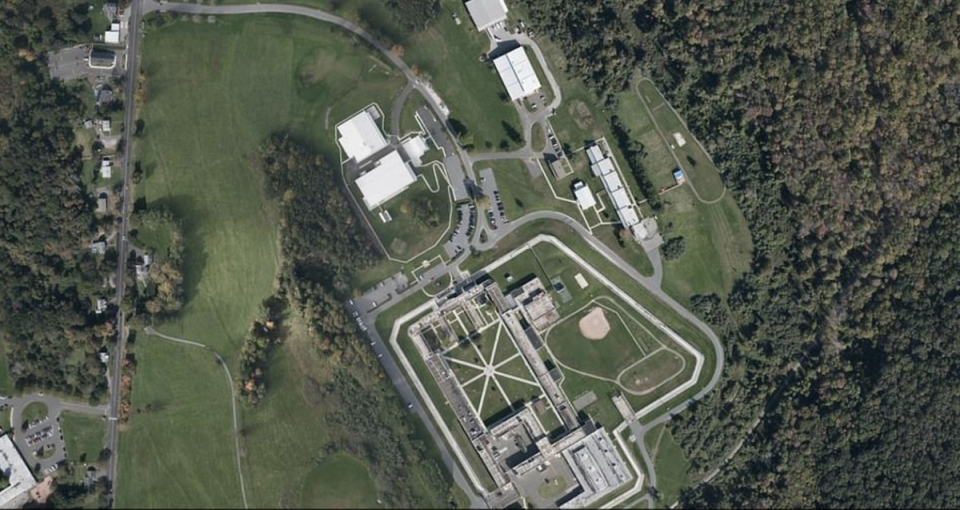 An aerial view of FCI Danbury, where Ghislaine Maxwell wants to serve her 20 year sentence (Bing Maps)