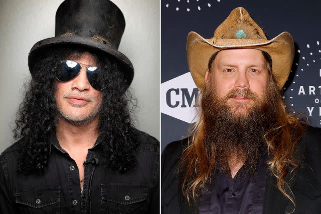 <p>Randy Holmes/ABC via Getty; Brett Carlsen/Getty</p> Slash (left); Chris Stapleton