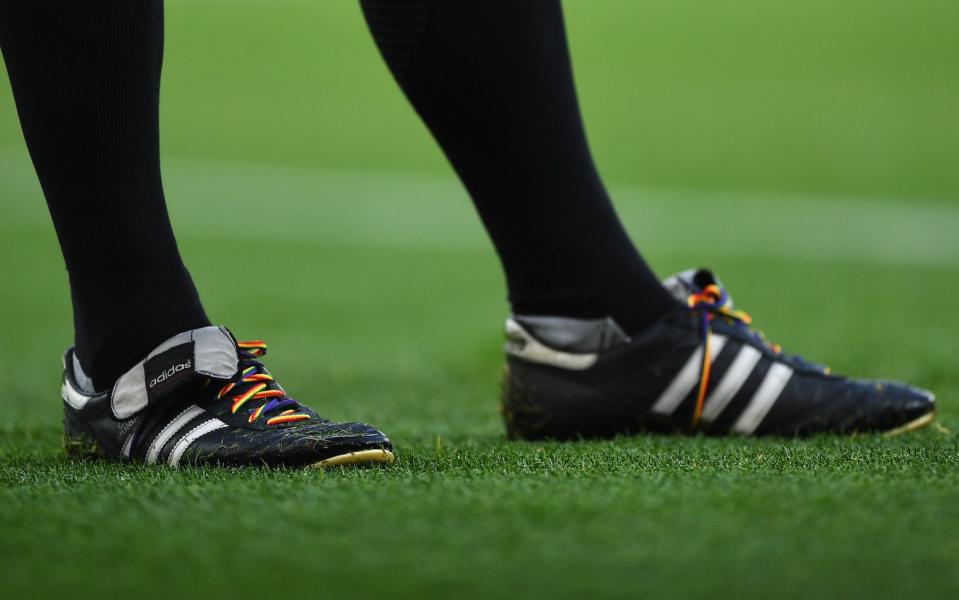 Football players will be invited over the next 10 days to wear rainbow laces to 'come out for LGBT'  - Getty Images Europe