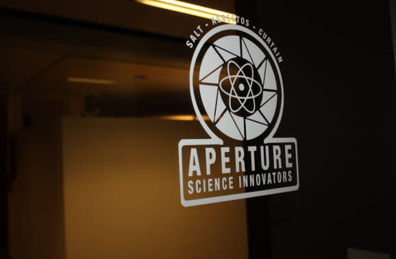 Portal Aperture sign at Valve HQ.