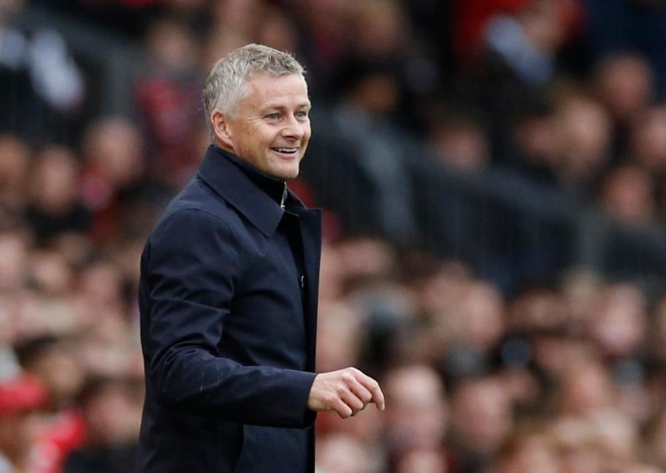 Ole Gunnar Solskjær is all smiles during Manchester United’s recent draw with Everton at old Trafford