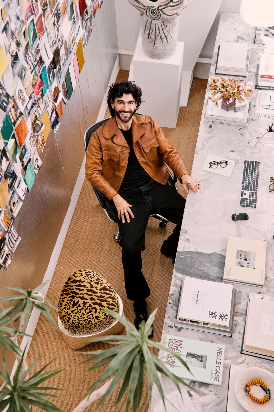Designer Giampiero Tagliaferri in his LA office.