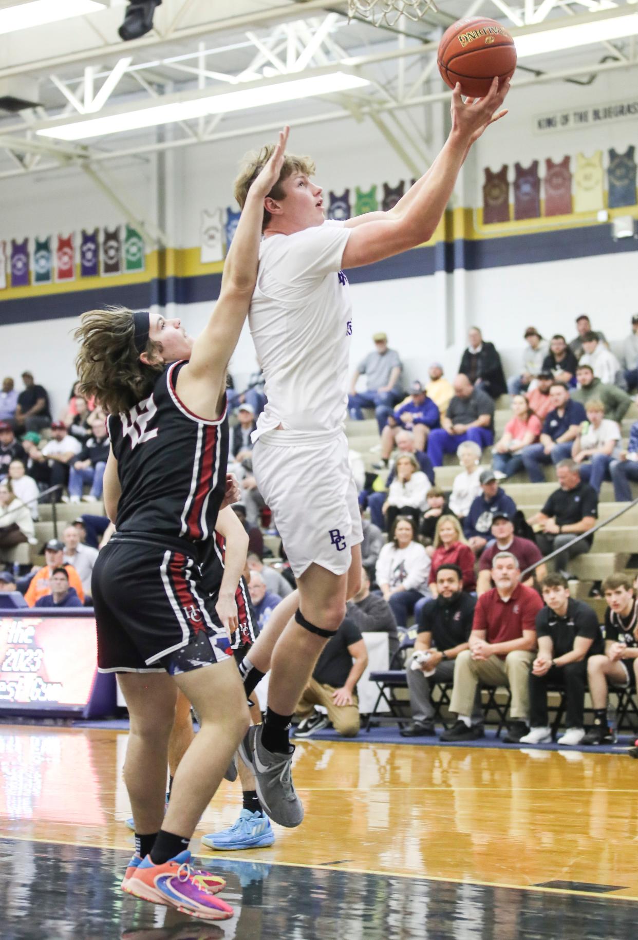 Bowling Green's Mason Ritter gets two early in the first half against Harlan County. Ritter scored 13 points in his team's 73-62 victory  Wednesday night at the King of the Bluegrass tournament.