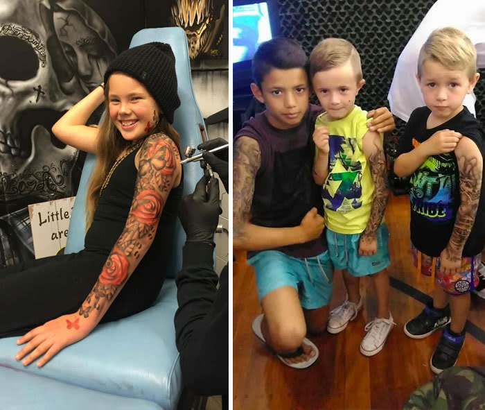 Tattoo artist gives sick kids awesome airbrushed tattoos