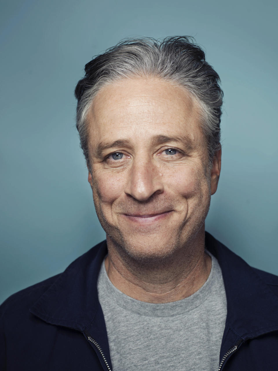 FILE - In this Nov. 7, 2014 file photo, Jon Stewart poses for a portrait in New York. Stewart directed the comedy "Irresistible," starring Rose Byrne and fellow "The Daily Show with Jon Stewart" alum, Steve Carell. (Photo by Victoria Will/Invision/AP, File)