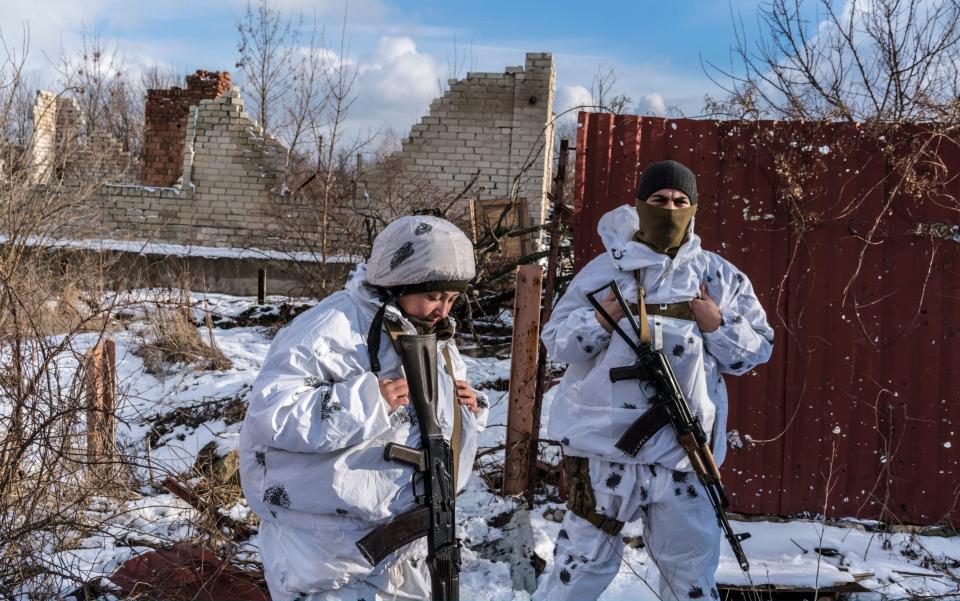 In recent months, Russia has amassed forces and military equipment near the Ukrainian border - Photo by Brendan Hoffman/Getty Images