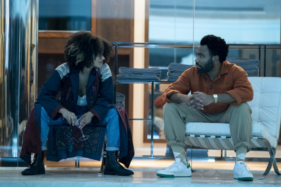 Zazie Beetz and Donald Glover in “Atlanta” - Credit: Oliver Upton / FX