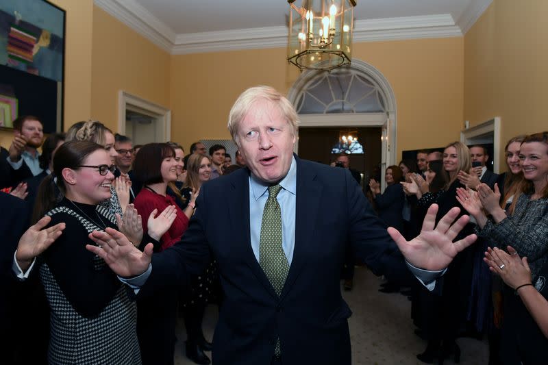 Britain's Prime Minister Boris Johnson returns to Downing Street, London