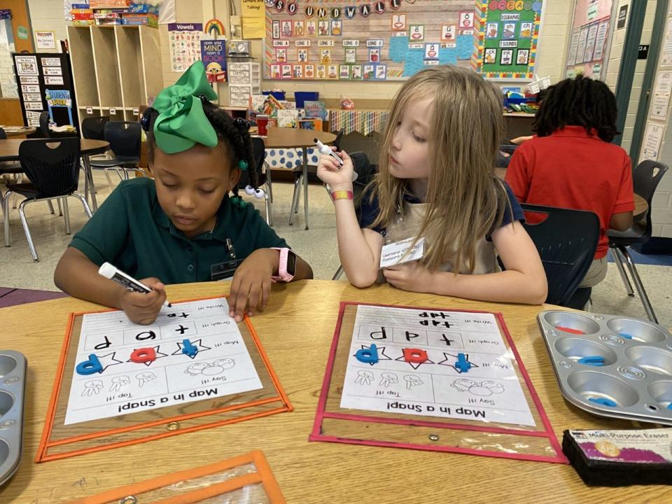 Second-graders perform some lessons at GRASP Academy, established by Duval County Public Schools in 2012.