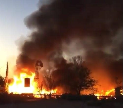 Firefighters faced heavy flames and smoke as they battled a 2-alarm fire at the Moss Mobile Manor & RV Park in Lucerne Valley.