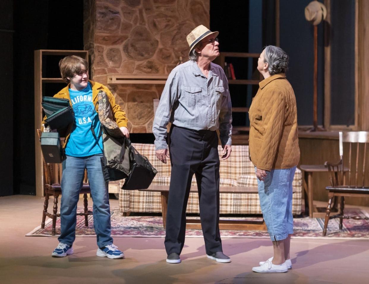 In Theatre Tuscaloosa's production of Ernest Thompson's 1979 Tony- and Drama Desk-award-winning play "On Golden Pond," Baker Jones plays Billy Ray Jr., with Gary M. Wise as Norman Thayer, and Dianna Brown Shaw as Ethel Thayer.