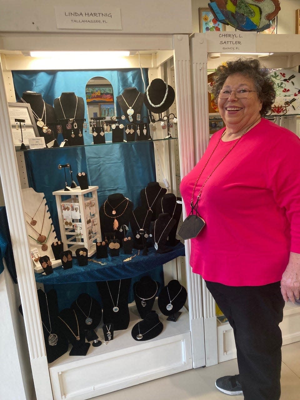 Lynda Hartnig, retired from the Department of Education, started creating jewelry, Art by Hart, in 2004.