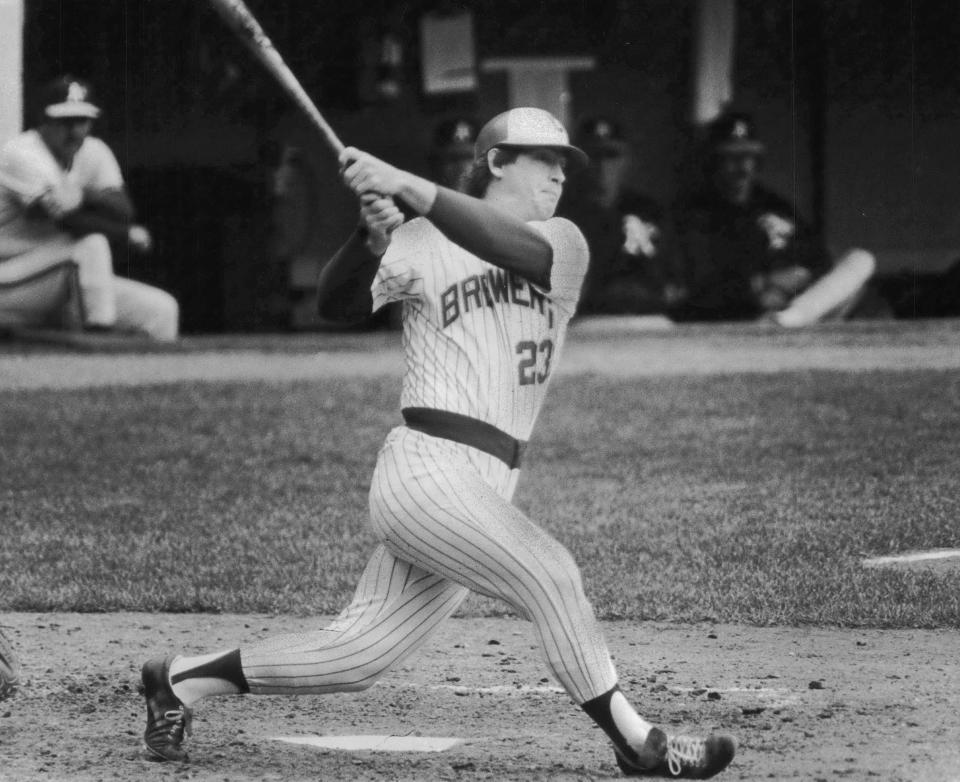 Ted Simmons helped the Milwaukee Brewers stay ahead in the race for the American League East title in 1982. Simmons had four hits in the Brewers' 8-1 victory over the Oakland A's at County Stadium on Aug. 29, 1982.