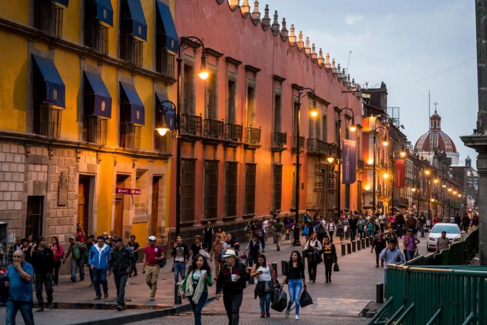 Emiliano Zapata Street in historic city centre, Mexico City, Mexico