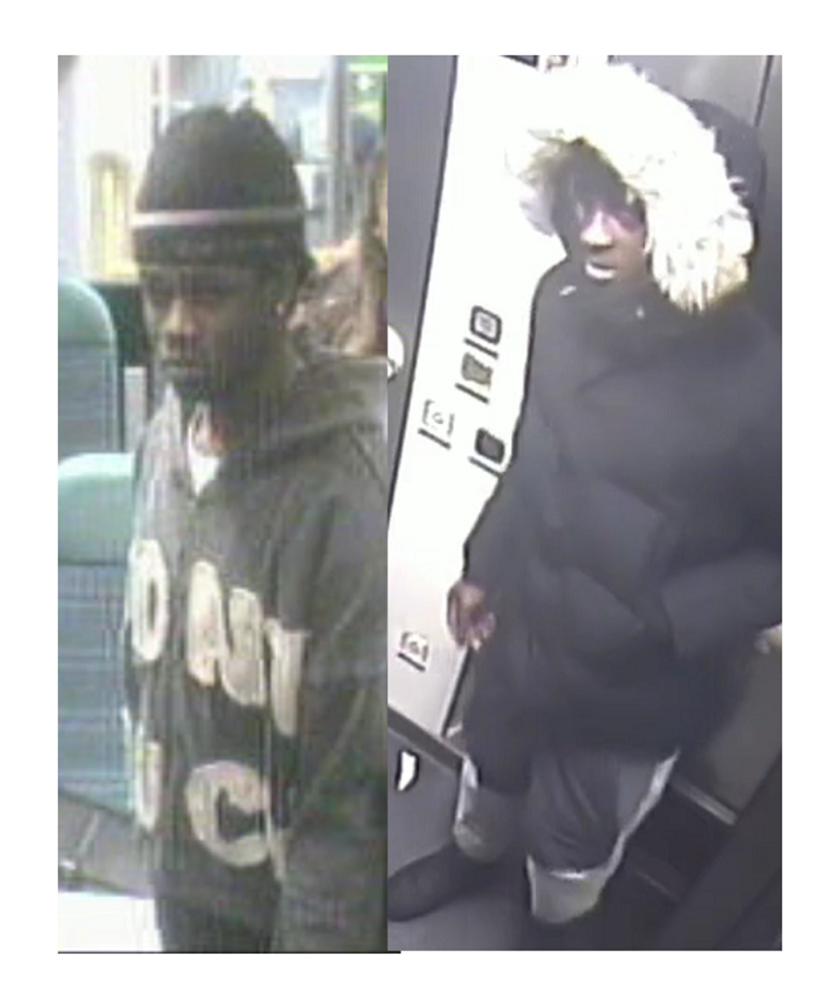 The British Transport Police has issued images of two men following the assault (British Transport Police)