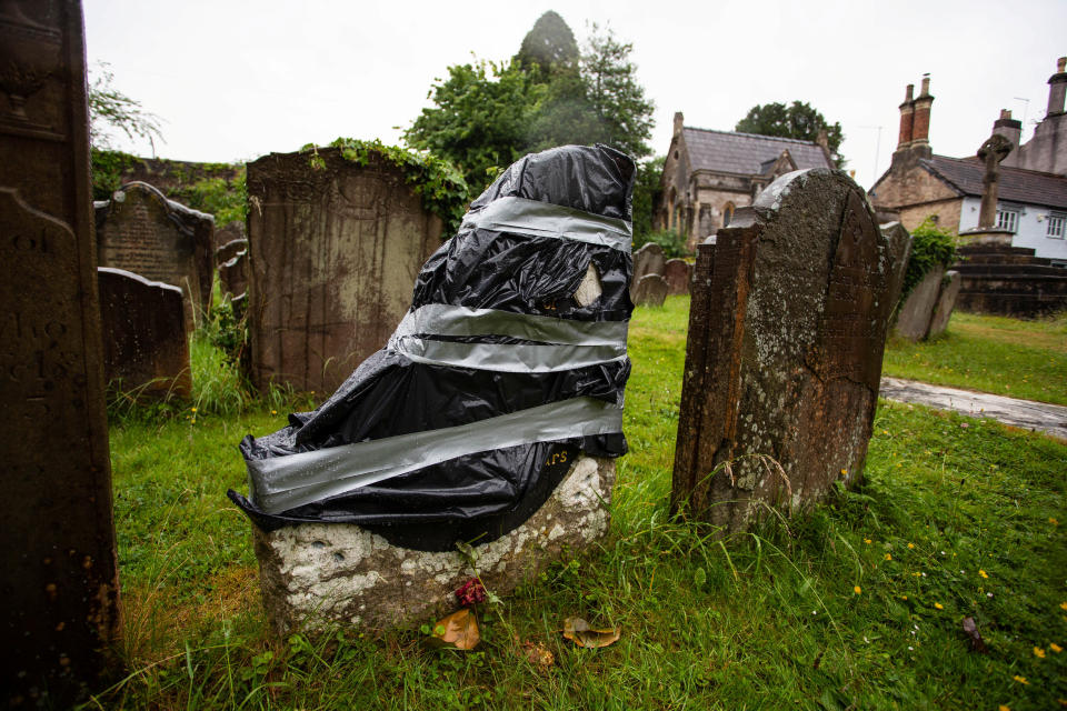 A large chunk of Scipio Africanus' grave was broken off. (Tom Wren/SWNS)