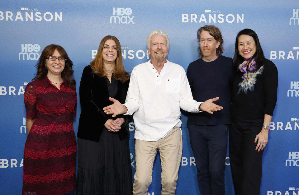 L-R EP's Lisa Heller, Nancy Abraham, Sir Richard Branson, director Chris Smith and producer Tina Nguyen attend 'Branson' on November 29, 2022 in New York City.