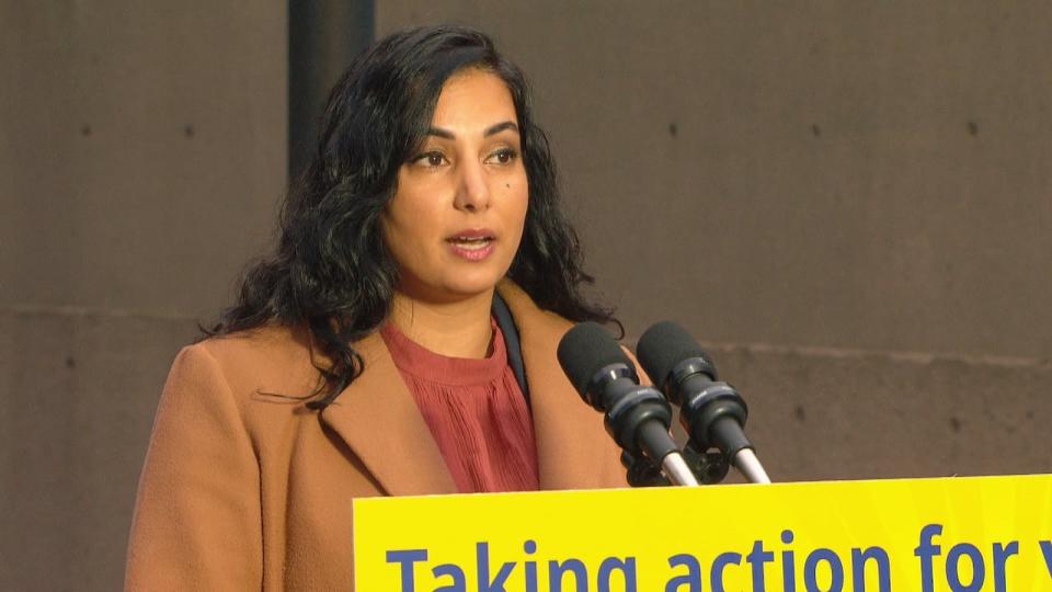 B.C. Attorney General Niki Sharma was at B.C. Supreme Court in Vancouver on Monday as the province looks to certify a class-action lawsuit that seeks to recover costs associated with the opioid epidemic.