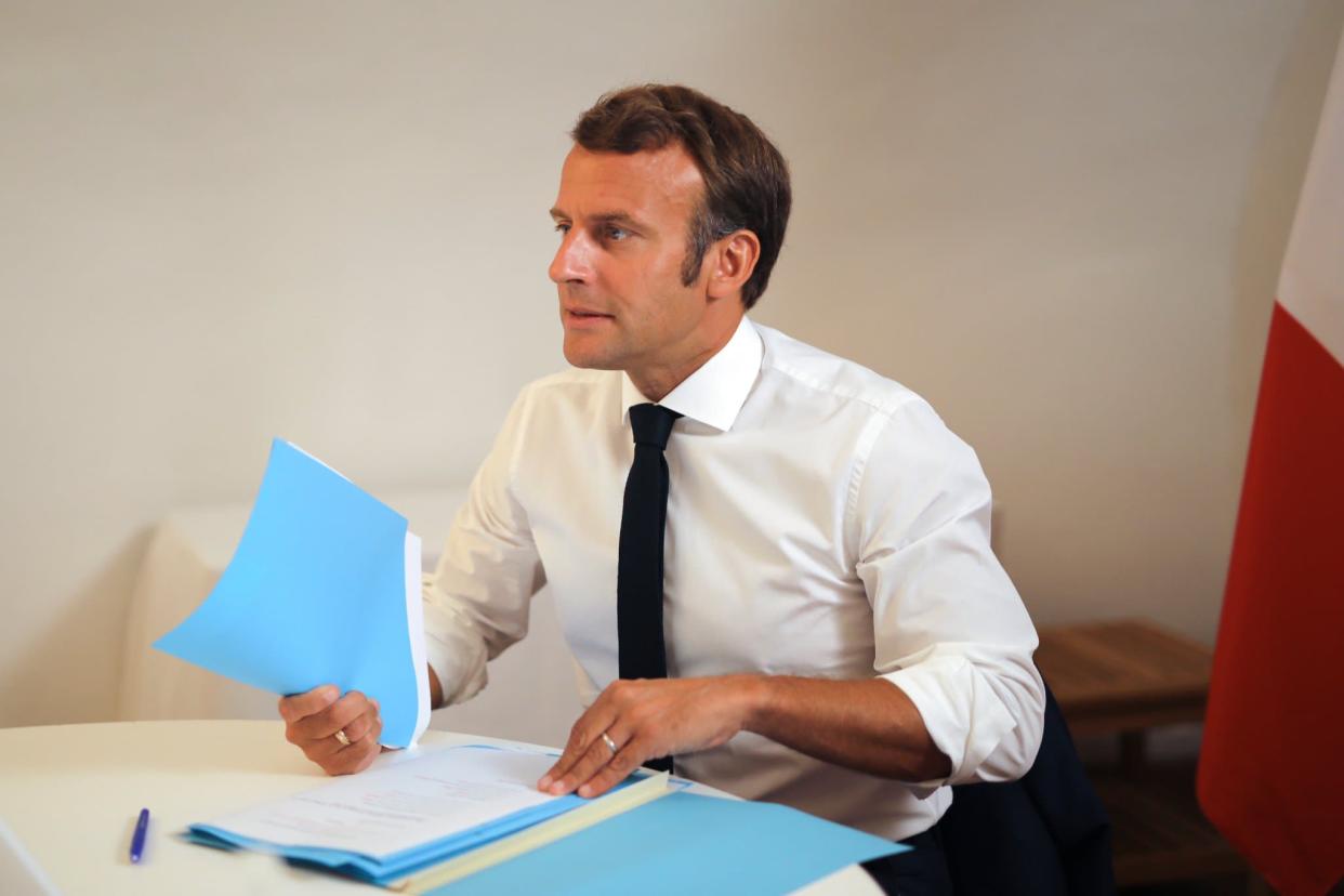 Emmanuel Macron au Conseil de défense.  - Daniel Cole