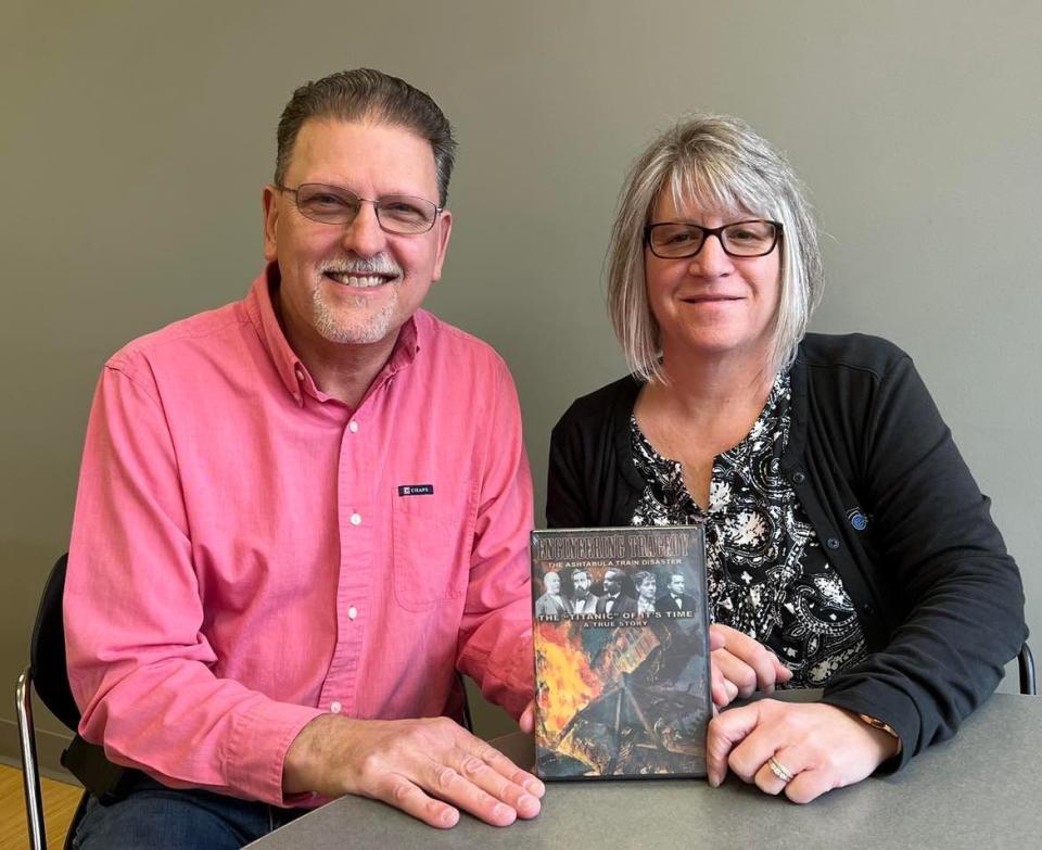 Patti and Len Brown of Canal Fulton spent more than four years working on the "Engineering Tragedy: The Ashtabula Train Disaster" documentary. The film about the 1876 event will be shown on area PBS stations in April, as well as at Stark State College on March 26.