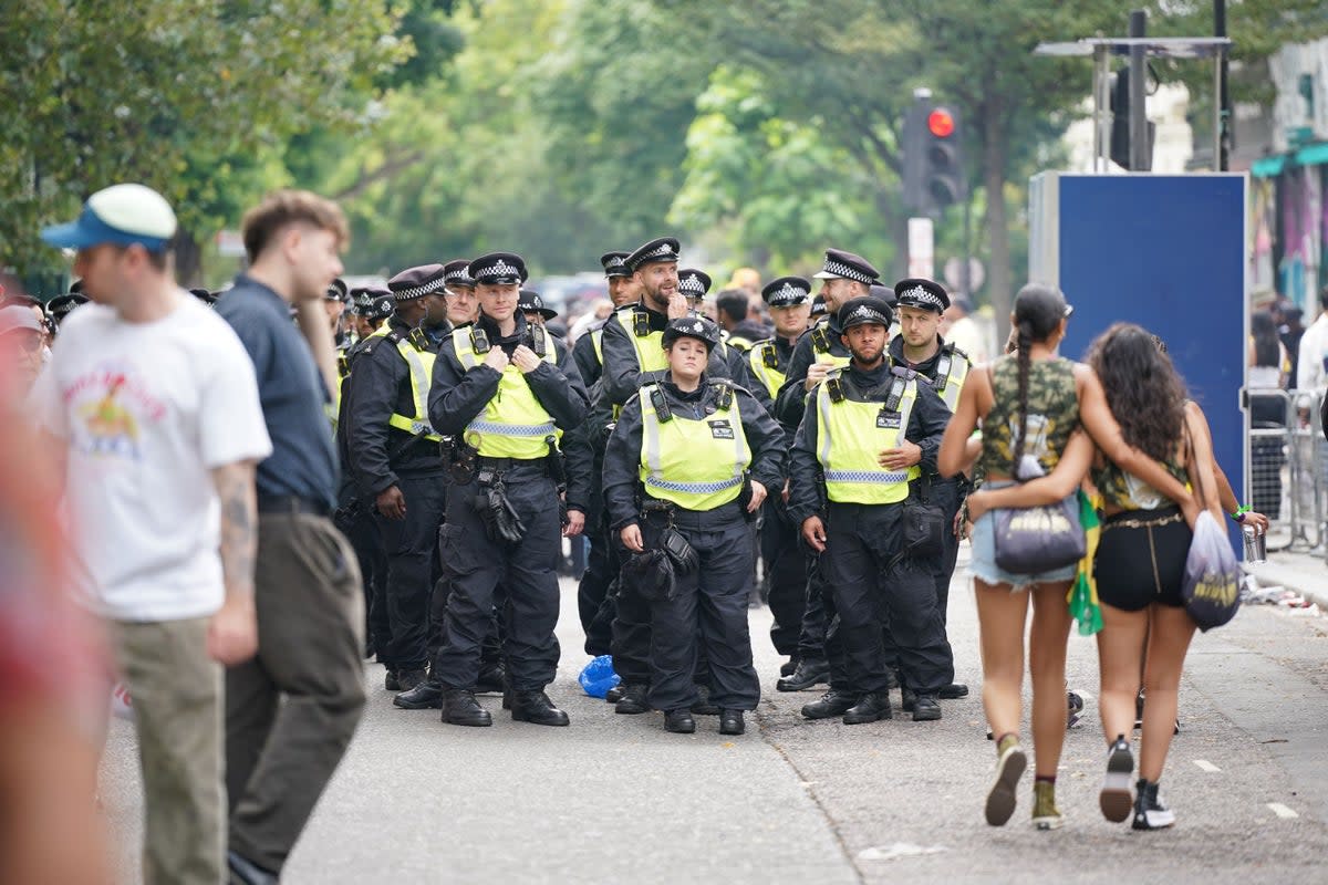 Police at the Notting Hill Carnival (PA Wire)