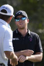 Talor Gooch talks to Charles Howell III on the seventh hole during the first round of the LIV Golf Mayakoba at El Camaleón Golf Course on Friday, Feb. 24, 2023, in Playa del Carmen, Mexico. (Photo by Matthew Harris/LIV Golf via AP)