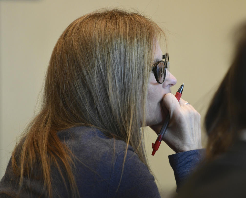 Michelle Troconis attends day 18 of her criminal trial at Connecticut Superior Court in Stamford, Conn. Tuesday, Feb. 6, 2024. Troconis is on trial for charges related to the disappearance and death of New Canaan resident Jennifer Dulos. (Tyler Sizemore/Hearst Connecticut Media via AP, Pool)