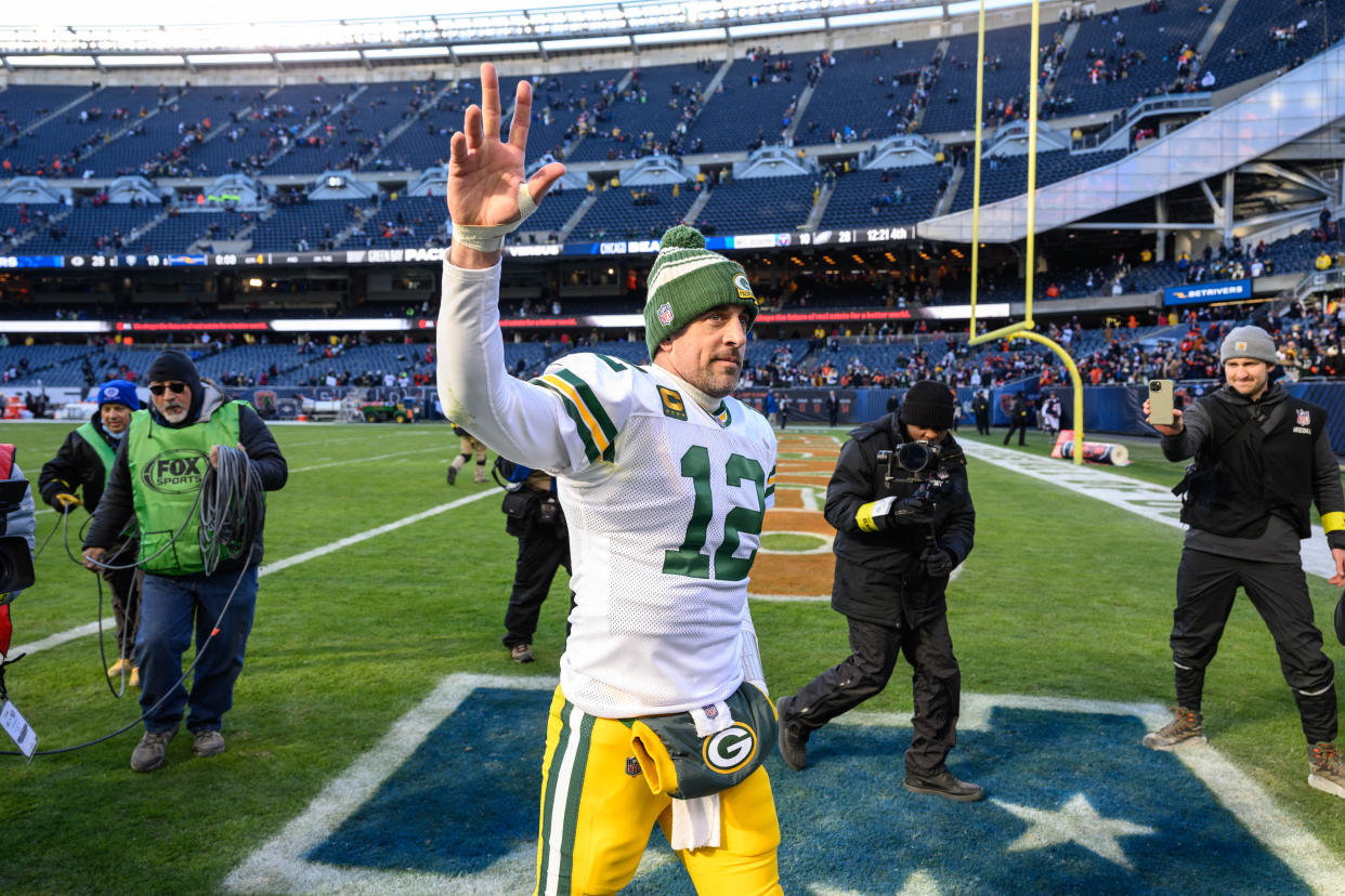 Aaron Rodgers is pressing the Packers to deal him to the New York Jets, where he would continue his 18-year NFL career. (Daniel Bartel/USA TODAY Sports)