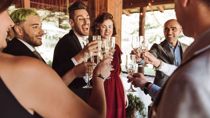 champagne toasting celebration.