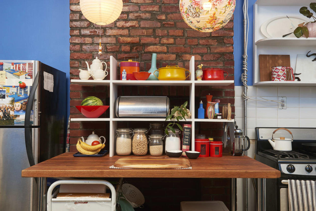 Electric Blue Kitchen before and after