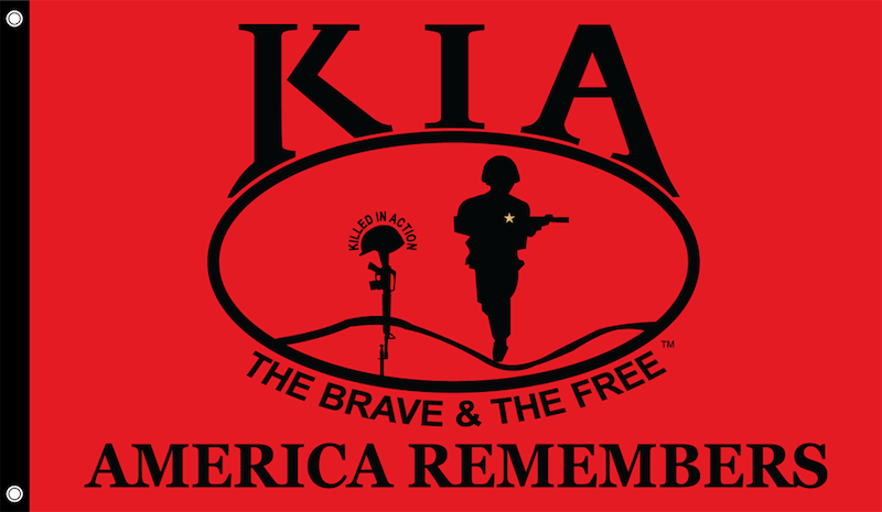 A digital image of the KIA (Killed In Action) Honor Flag.