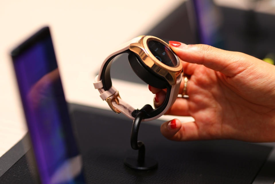 The Samsung Galaxy watch is pictured during the preview day of the IFA, the leading trade show for consumer electronics and home appliances, in Berlin, Germany, August 30, 2018.   REUTERS/Christian Mang