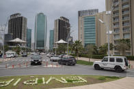 Traffic is seen in Irbil, Iraq, Tuesday, March 21, 2023. The Kurdish in Iraq region won de facto self-rule in 1991 when the United States imposed a no-fly zone over it in response to Saddam's brutal repression of Kurdish uprisings. With American invasion 20 years ago much of Iraq fell into chaos, as occupying American forces fought an insurgency and as multiple political and sectarian communities vied to fill the power vacuum left in Baghdad. But the Kurds, seen as staunch allies of the Americans, strengthened their political position and courted foreign investments. (AP Photo/Hawre Khalid, Metrography)