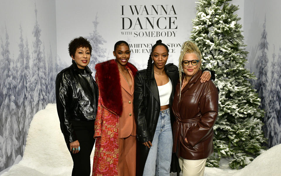 Cast members Tamara Tunie, Nafessa Williams, Naomi Ackie and director Kasi Lemmons attend the 'Whitney Houston: I Wanna Dance With Somebody' premiere on December 10, 2022 in New York City.