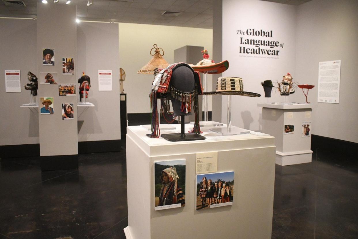 The Alexandria Museum of Art, 933 2nd St., is hosting “The Global Language of Headwear” Cultural Identity, Rites of Passage, and Spirituality” through Feb. 17. 
“It included 80-something hats and headwears from over 30 cultures divided into different categories like power, spirituality,” said AMoA executive and curator Catherine Pears M. Pears. “And what we discover is that no matter what the cultures are, people use hats, symbolically for some of the same reasons.”
