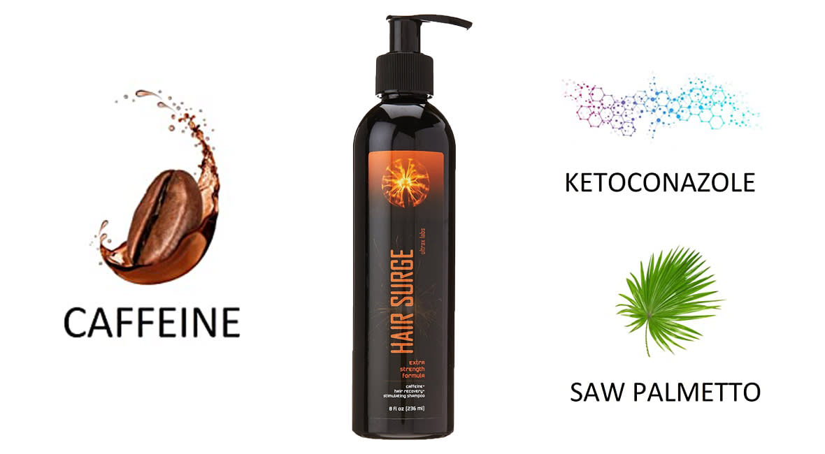 Ultrax Labs Hair Surge shampoo uses caffeine along with other natural ingredients like saw palmetto and ketoconazole to work wonders on your hair. (Photo: Amazon)