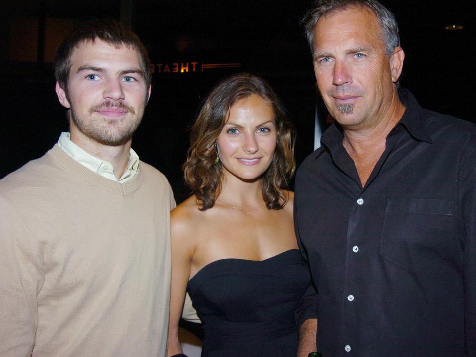 Kevin Costner arrives at the Tribeca Grand Hotel with daughter Annie and son Joe for a special screening of the movie "Mr. Brooks." He stars in the film