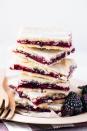 <p>Described as having a "flakey pastry, jewel toned filling, and sweet little glaze", these slab pie bars sound delicious. </p><p>Get the <a href="https://theviewfromgreatisland.com/blackberry-slab-pie-bars-recipe/" rel="nofollow noopener" target="_blank" data-ylk="slk:Blackberry Slab Pie Bars;elm:context_link;itc:0;sec:content-canvas" class="link ">Blackberry Slab Pie Bars</a> recipe.</p><p>Recipe from <a href="https://theviewfromgreatisland.com/" rel="nofollow noopener" target="_blank" data-ylk="slk:The View From Great Island;elm:context_link;itc:0;sec:content-canvas" class="link ">The View From Great Island</a>.</p>