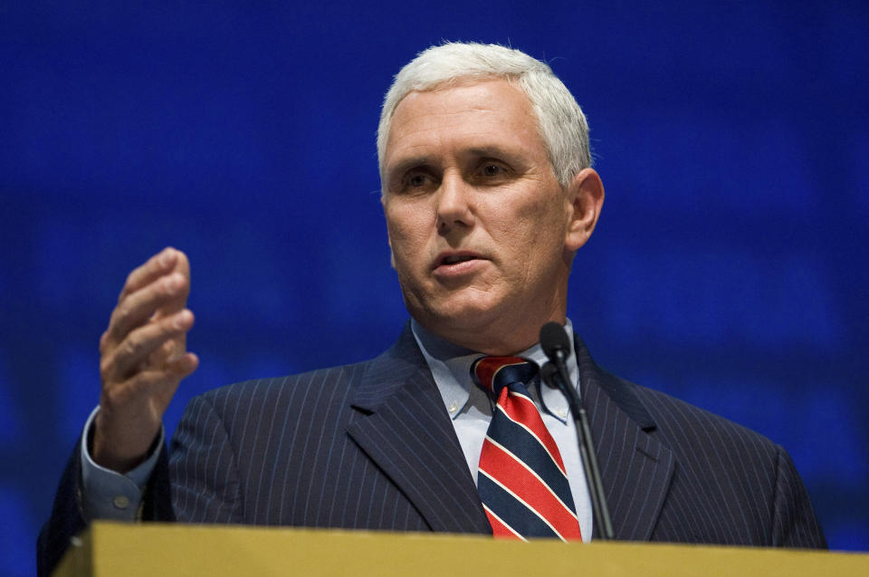 In March 2015, Pence&nbsp;<a href="http://www.huffingtonpost.com/2015/03/26/indiana-governor-mike-pence-anti-gay-bill_n_6947472.html">signed Indiana's&nbsp;Religious Freedom Restoration Act</a>&nbsp;(or RFRA) into law, effectively legalizing discrimination against LGBT people across the state. The bill, which Vox called "<a href="http://www.vox.com/2016/7/14/12189750/mike-pence-trump-vp-lgbtq">one of the biggest political crises</a>" of Pence's career, allowed business owners to&nbsp;<a href="http://www.huffingtonpost.com/2015/04/01/indiana-pizza-gay-couples_n_6985208.html">cite their religious beliefs</a>&nbsp;as justification for turning away LGBT customers.&nbsp;&nbsp;<br /> <br />The bill's passage sparked&nbsp;<a href="http://theslot.jezebel.com/get-to-know-mike-pence-and-all-of-the-very-bad-legislat-1783733309">national controversy</a>, and in the end, was reported to have set the state back&nbsp;<a href="https://www.americanprogress.org/issues/lgbt/news/2015/03/31/110232/indianas-religious-freedom-restoration-act-is-bad-for-business/">$250 million</a>.&nbsp;In April 2015, Pence signed <a href="http://www.huffingtonpost.com/2015/04/02/mike-pence-religious-freedom_n_6996144.html">a revised version of the bill </a>into law that&nbsp;included language that&nbsp;<a href="http://www.indystar.com/story/news/politics/2015/03/31/gov-mike-pence-hold-news-conference-clarify-religious-freedom-law/70712968/" target="_blank">explicitly barred businesses</a> from denying services to customers on the basis of categories that include sexual orientation and gender identity. Many LGBT rights advocates <a href="http://www.huffingtonpost.com/entry/mike-pence-things-to-know_us_5787c2b1e4b0867123e02df7">remained critical&nbsp;</a>of the revisions, saying that Indiana should have repealed the measure altogether.