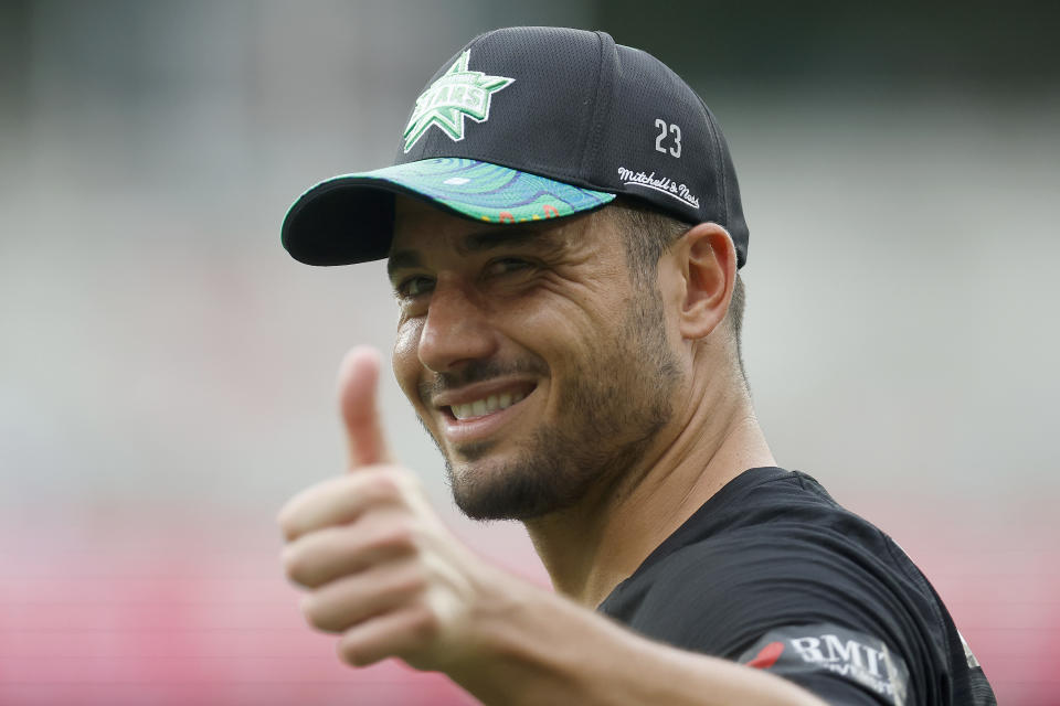 Marcus Stoinis reacts.