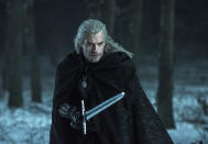 This image released by Netflix shows Henry Caville in a scene from the series "The Witcher," based on a fantasy novel series that found fame as a video game. (Katalin Vermes/Netflix via AP)