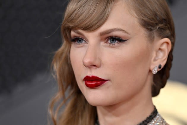Taylor Swift at the 2024 Grammy Awards. - Credit: Axelle/Bauer-Griffin/FilmMagic/Getty Images