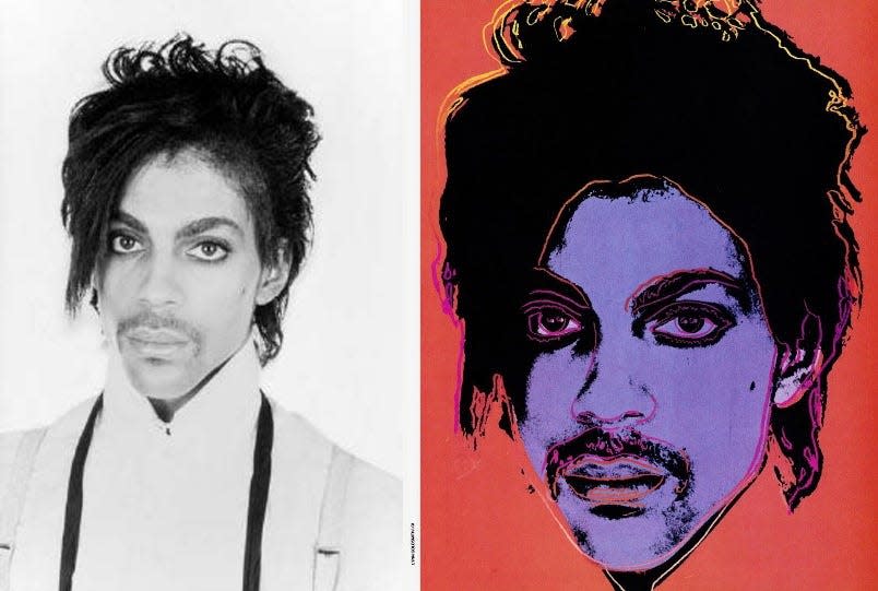 Exhibits included in a Brief in Opposition filed on behalf of photographer Lynn Goldsmith to the Supreme Court of the United States for a copyright case between Lynn Goldsmith and the Andy Warhol Foundation. The case concerns a 1981 photo by Lynn Goldsmith of the musician Prince (l) and illustrations by Andy Warhol based on the image including an illustration published in Vanity Fair’s November 1984 issue.