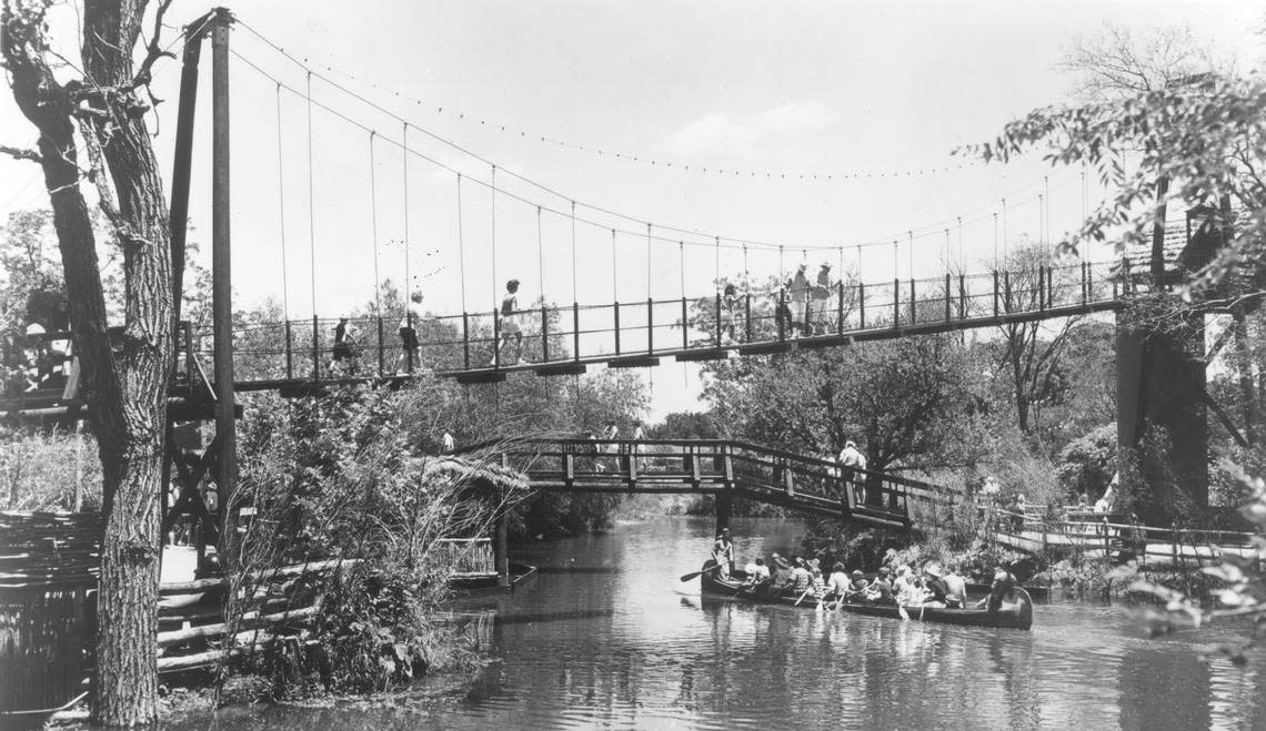 Early 1960s: Suspension bridge and a canoe ride, the early attractions of Six Flags Over Texas