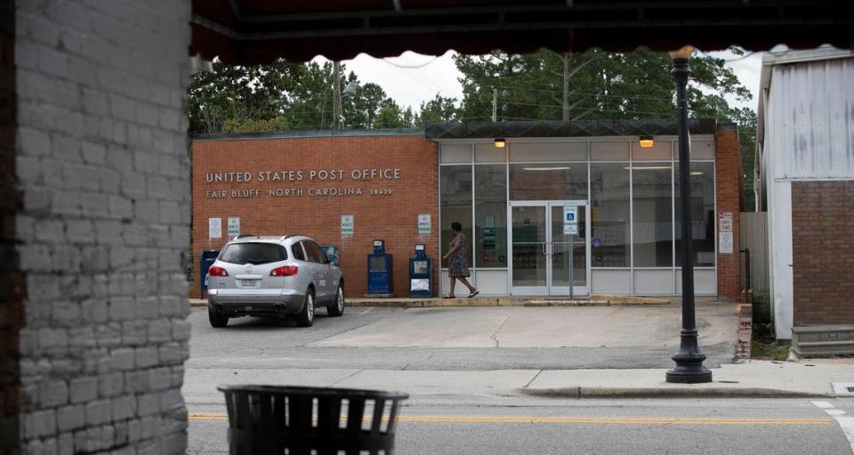 The Post Office on Main Street in Fair Bluff NC is the only business that has reopened since the small town along the Lumber River was flooded during Hurricanes Matthew in 2016 and Florence in 2018.