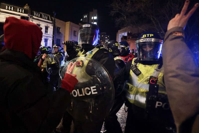 Protest against a policing bill, in Bristol