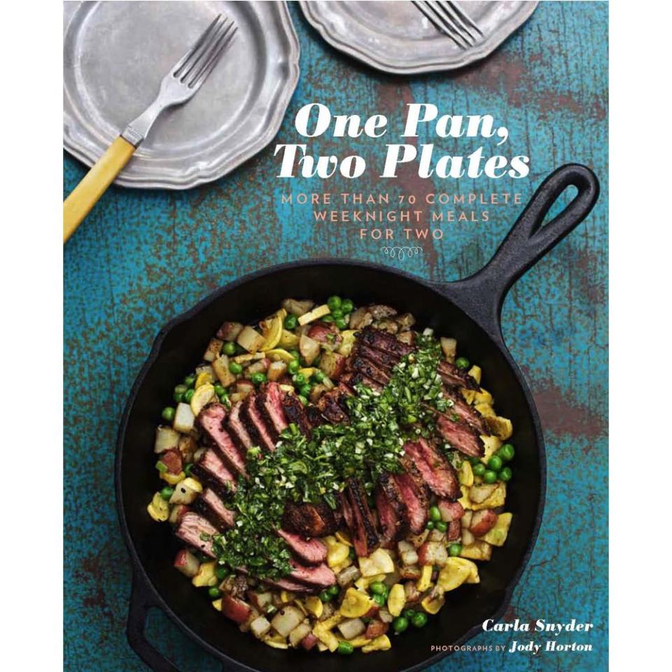 <p><a href="https://www.amazon.com/One-Pan-Two-Plates-Weeknight/dp/1452106703?tag=syn-yahoo-20&ascsubtag=%5Bartid%7C2089.g.223%5Bsrc%7Cyahoo-us" rel="nofollow noopener" target="_blank" data-ylk="slk:Shop Now;elm:context_link;itc:0;sec:content-canvas" class="link ">Shop Now</a></p><p><i>One Pan, Two Plates: More Than 70 Complete Weeknight Meals for Two</i> by Carla Snyder</p><p>amazon.com</p><p>$14.99</p>