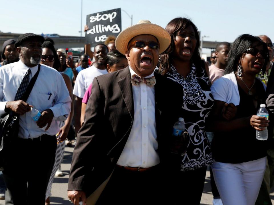 Protesters march after the not guilty verdict in the murder trial of Jason Stockley, (Whitney Curtis/Reuters)