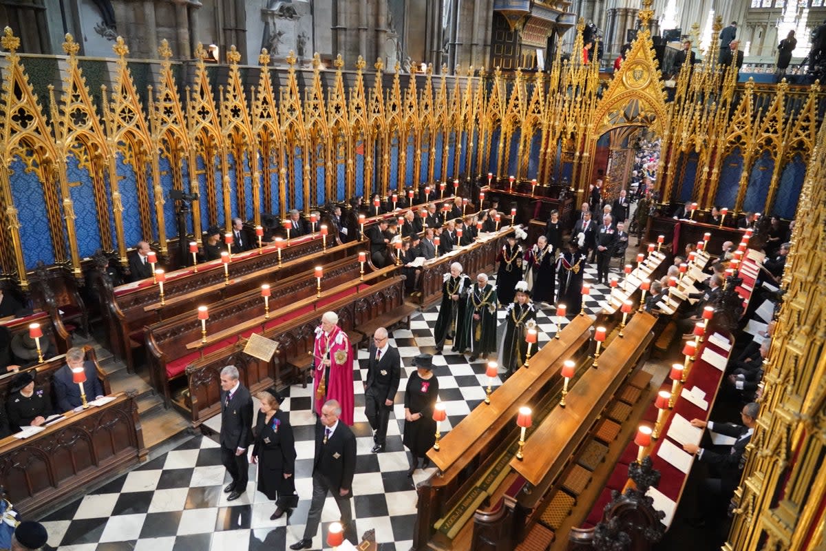 Guests and officials take their places at the state funeral of the Queen (Dominic Lipinski/PA) (PA Wire)