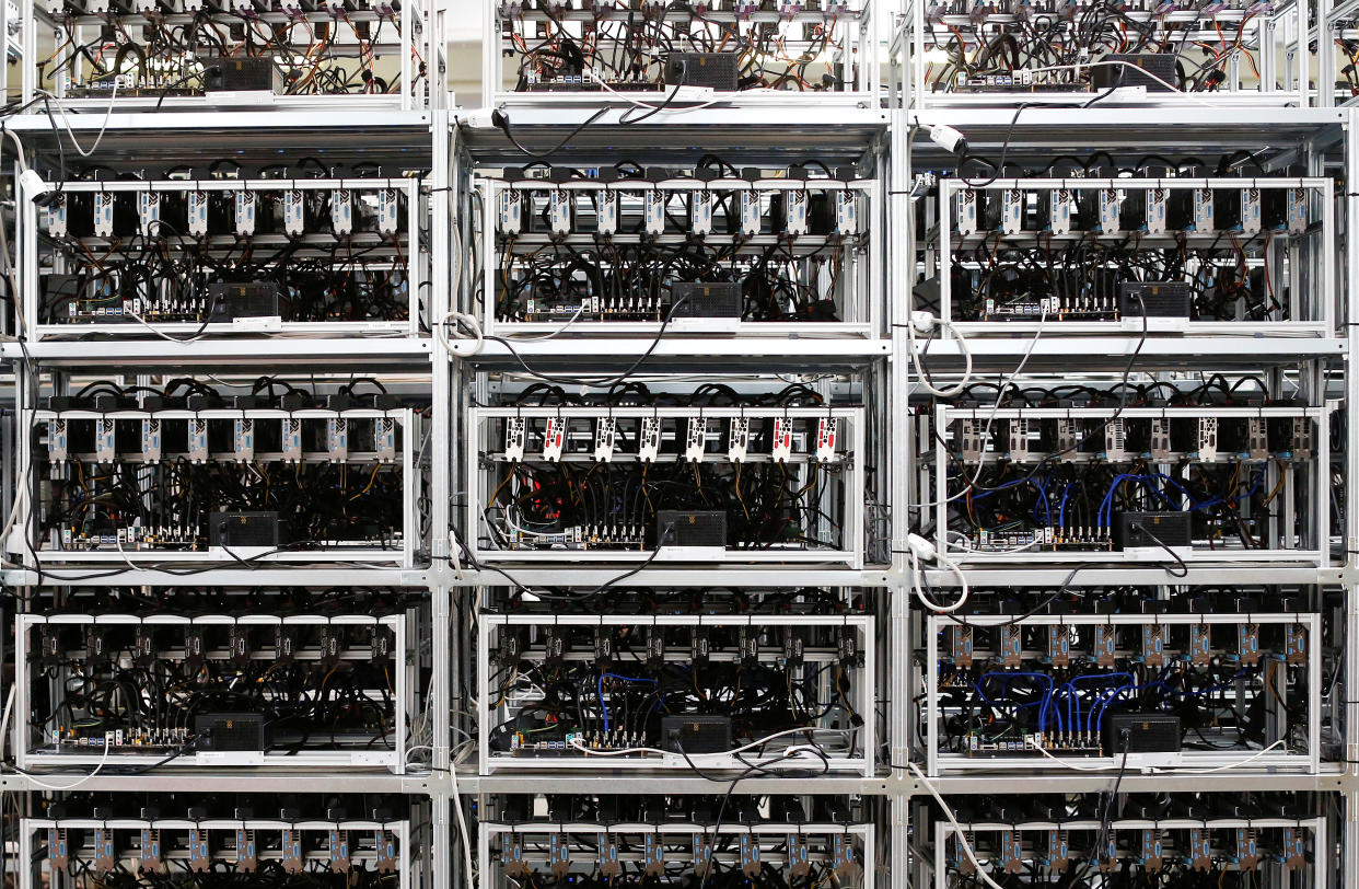 Bitcoin mining computer servers are seen in Bitminer Factory in Florence, Italy, April 6, 2018. Picture taken April 6, 2018. REUTERS/Alessandro Bianchi